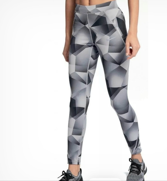 Nike Gray Geometric Print Leggings - Picture 1 of 6